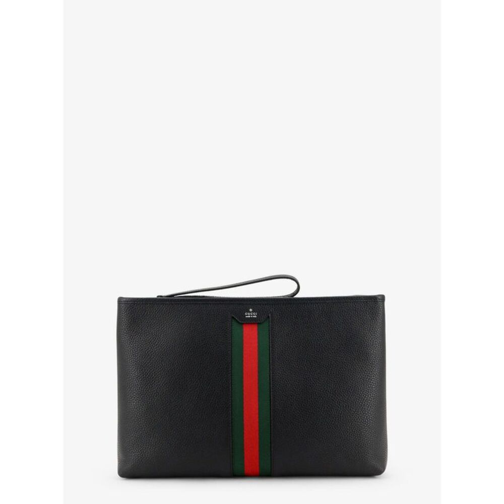 Gucci Men Portfolio Grained Leather Clutch